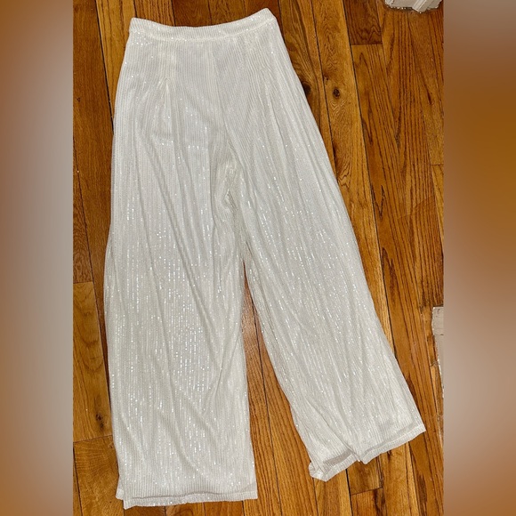 12th Tribe Soiree White Sequin Pants - Picture 8 of 8